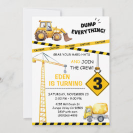Construcción 3 Invitación de cumpleaños