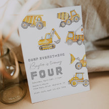 Construcción 4.ª invitación de cumpleaños