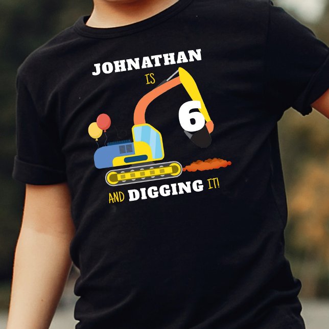 Construcción 6.ª camiseta para niños de cumpleaños (Subido por el creador)