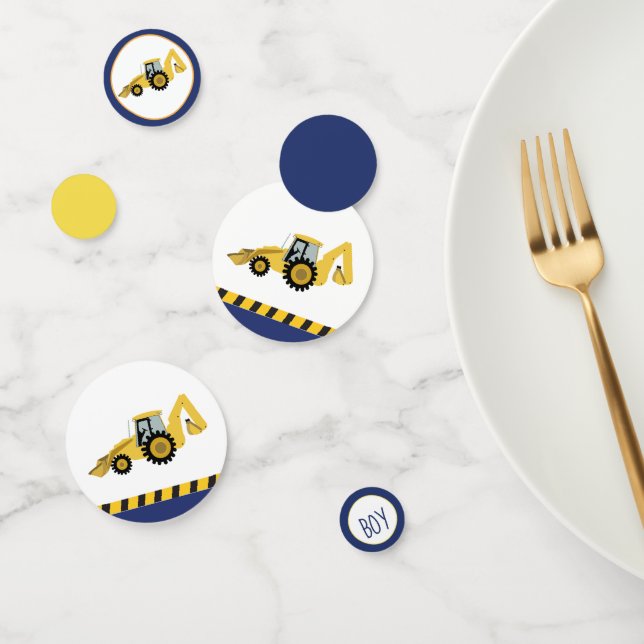 Construcción de Backhoe Baby Shower Confetti (Grupo)