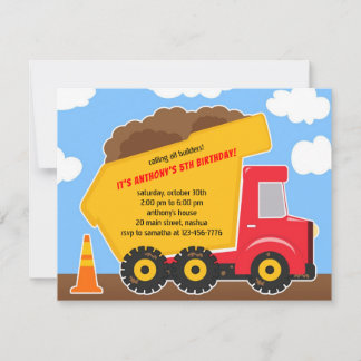 Construcción de camiones volcados Invitación de cu