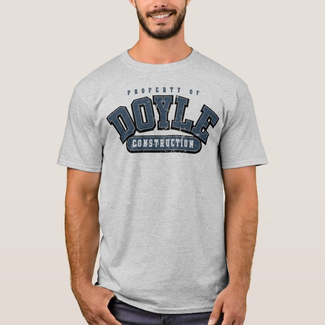CONSTRUCCIÓN de DOYLE, camiseta atlética, AZUL (Anverso)