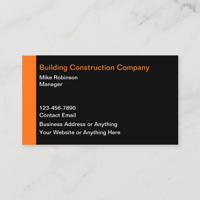 Construcción De Tarjetas De Negocio Modernas (Anverso)