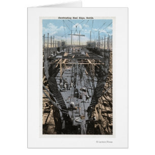 Construcción de una escena de un barco de acero