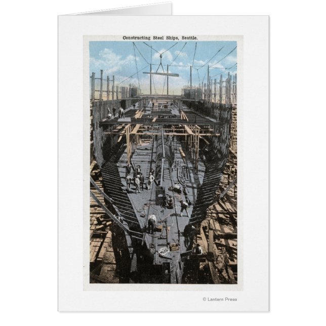 Construcción de una escena de un barco de acero (Frente)