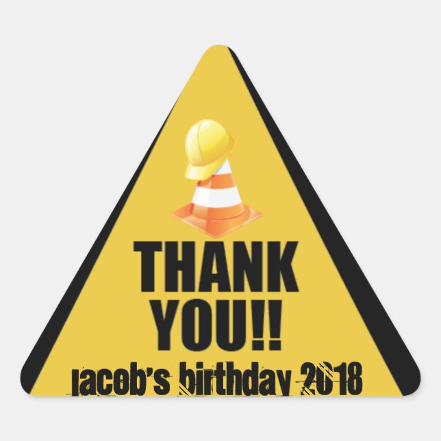 Construcción Gracias Pegatinas (Anverso)