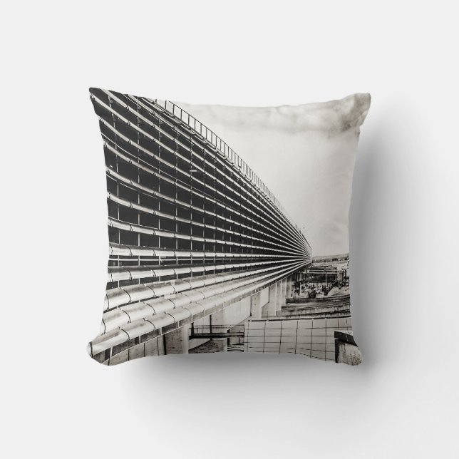 Construcción industrial Cojín decorativo blanco y  (Anverso)