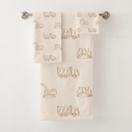 Construction Vehicles Builder Cute Boy Truck Beige