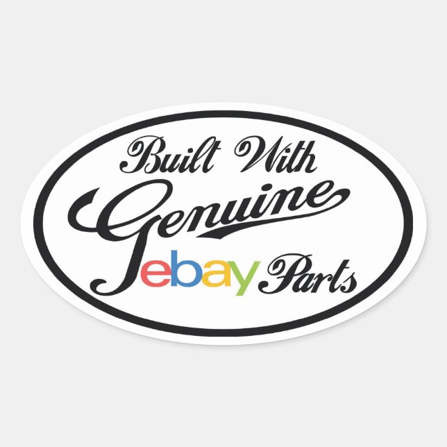 Construido Con El Pegatina De Piezas Ebay Genuino (Anverso)