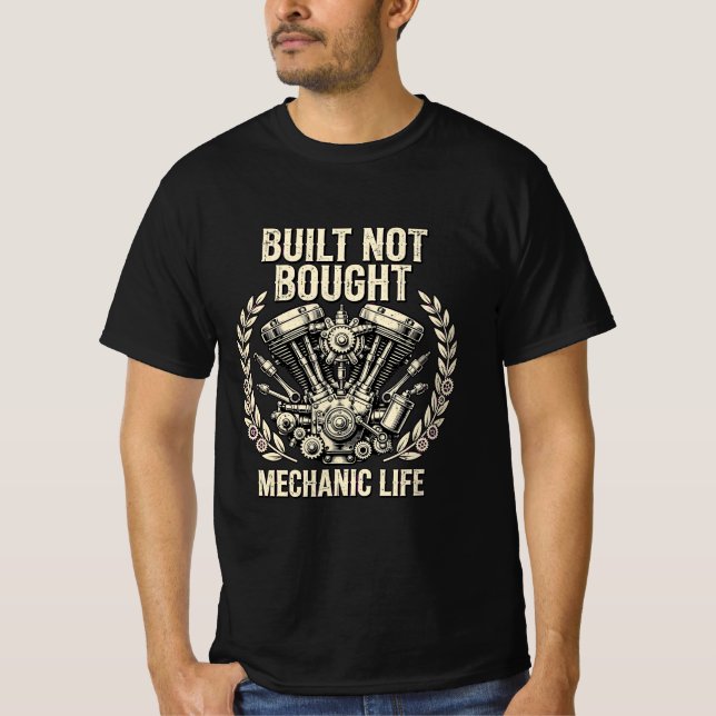 Construido No Comprado - Camiseta Vida Mecánico Mo (Anverso)