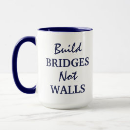 "Construir puentes no paredes" tazas de nombres pe