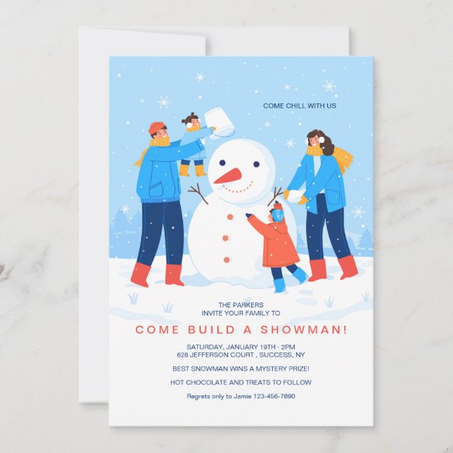 Construir una invitación para hombre de nieve (Anverso)