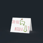 ¿Construye llama un muñeco de nieve? Tarjeta de sa<br><div class="desc">"¿Construye llama un muñeco de nieve?" ¿Qué mejor manera de decirle a tus amigos y seres queridos que te importan con una tarjeta de saludo con temas de llama y Frozen? Este es el regalo perfecto para la llama y/o amante de la alpaca en tu vida con este divertido giro...</div>