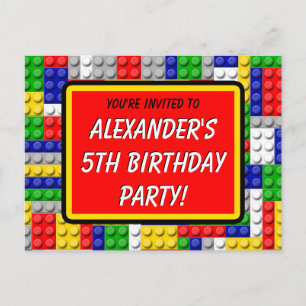 Construyendo Blocks Invitación de fiesta de cumple