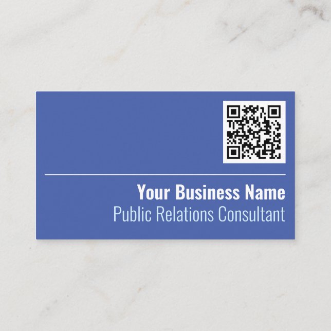 Consultor de Relaciones Públicas Código QR Tarjeta (Reverso)