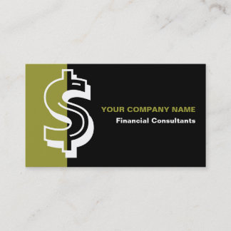 Consultor financiero tarjeta de visita de aceituna