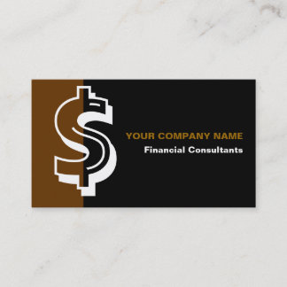 Consultor financiero tarjeta de visita negra de co