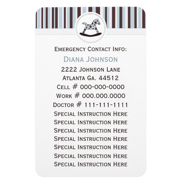 Contacto de emergencia: imán premium para caballos (Vertical)