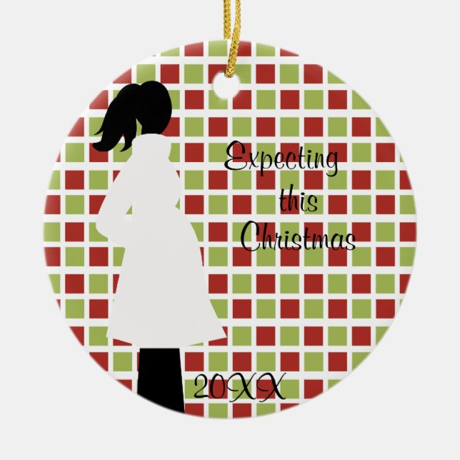 Contar con este ornamento del embarazo del navidad (Frente)