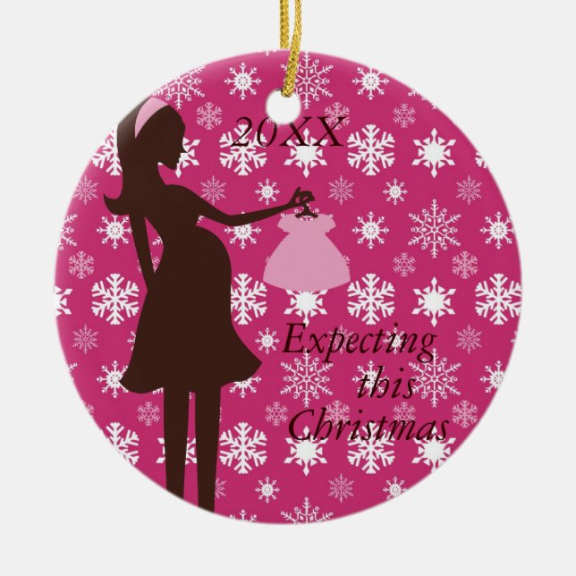 Contar con este ornamento del embarazo del navidad (Frente)