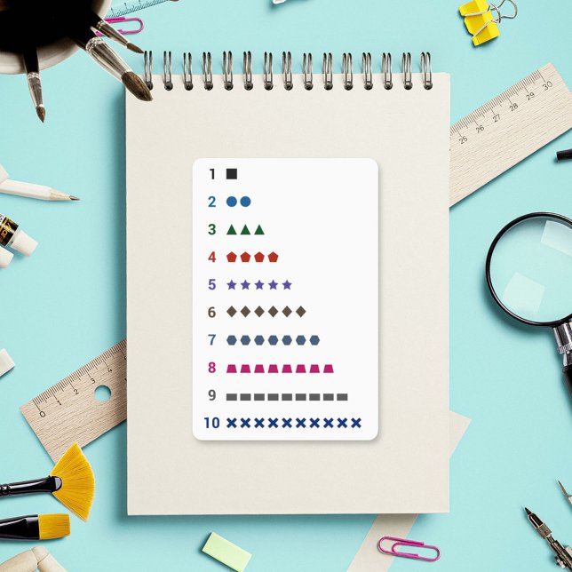 Contar de aprendizaje a 10 con Pegatina de formas  (Learning Count to 10 with geometric shapes Sticker)