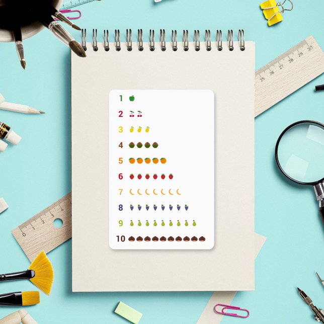 Contar de aprendizaje a 10 con Pegatina de frutas (Learning Count to 10 with fruits Sticker)