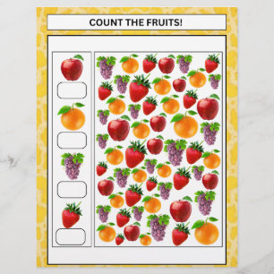 CONTAR LA HOJA DE TRABAJO DE FRUTAS PARA LOS NIÑOS
