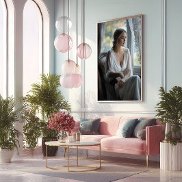 Contemplación elegante: Arte acuarela