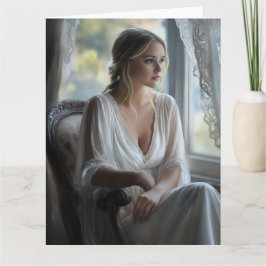 Contemplación elegante: tarjeta acuarela