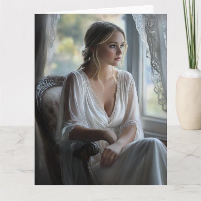 Contemplación elegante: tarjeta acuarela (Anverso)