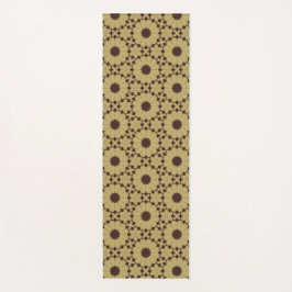 Contemporary geometric red floral motif yoga mat