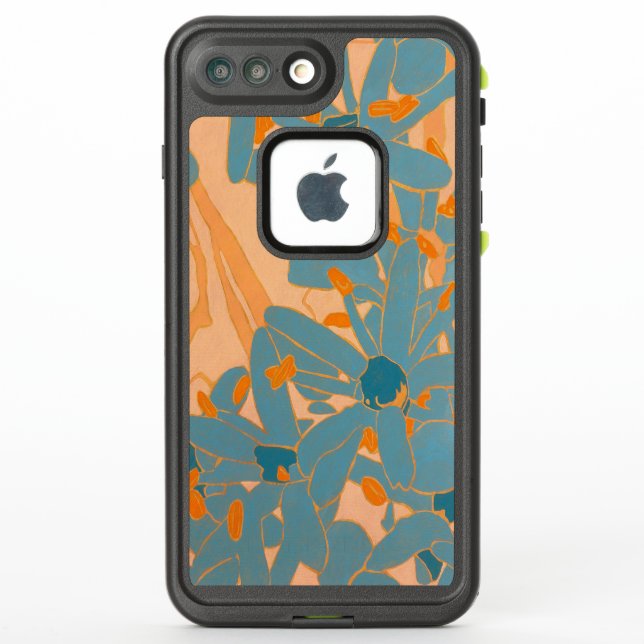 Contemporary Leaf Design in Peach Phone Cover (Reverso)