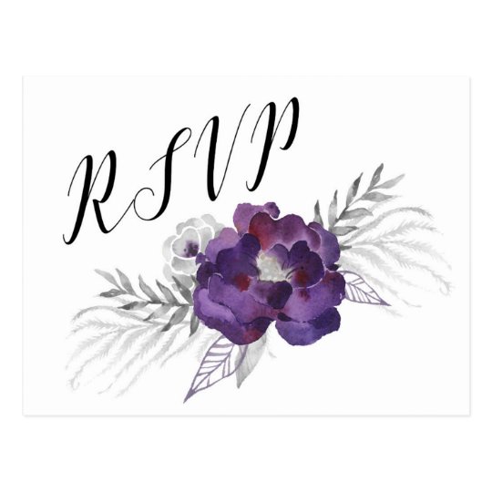 Contestación floral 3963 de RSVP de la acuarela de Postal