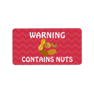 Contiene Pegatinas de alerta de alimentos para nue