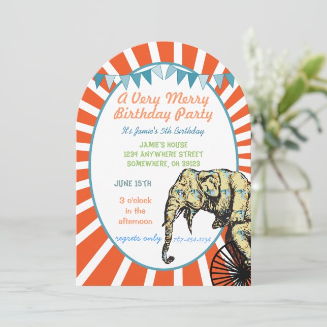 Contorno de la invitación a la fiesta de cumpleaño (Anverso de pie)