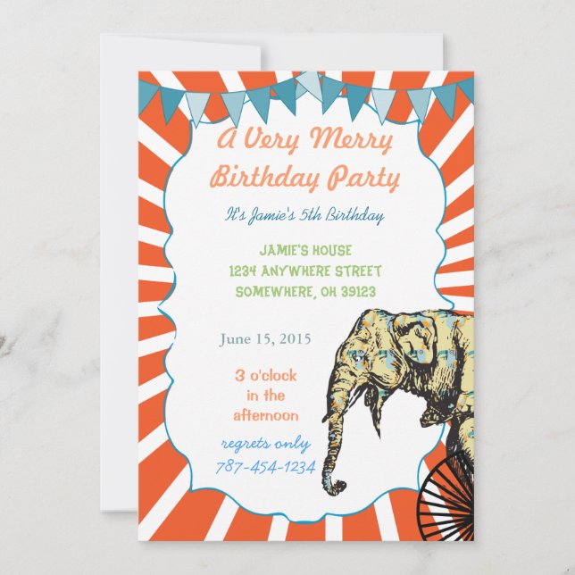 Contorno de la invitación a la fiesta de cumpleaño (Anverso)