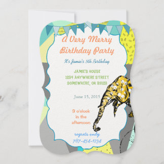 Contorno de la invitación a la fiesta de cumpleaño