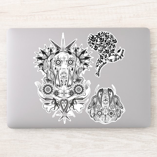 Contour Pegatina Great Dane Tattoo Style (Ordenador)