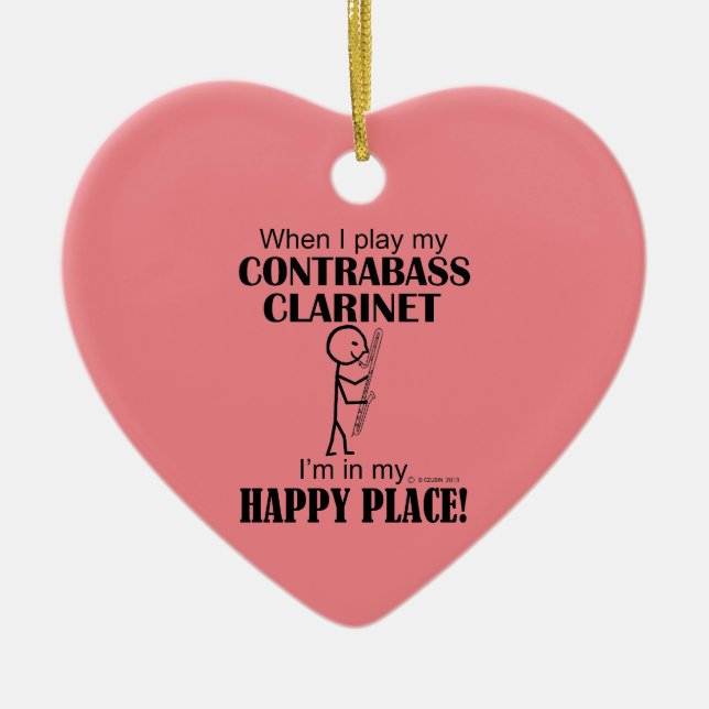 Contrabass Clarinet Happy Place Ornamento cerámico (Frente)