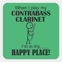 Contrabass Clarinet Happy Place Square Pegatina