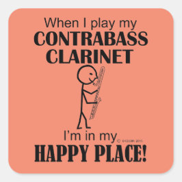 Contrabass Clarinet Happy Place Square Pegatina