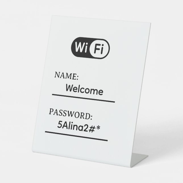 Contraseña Wifi Empresarial Simple y Señal de Plás (Anverso)