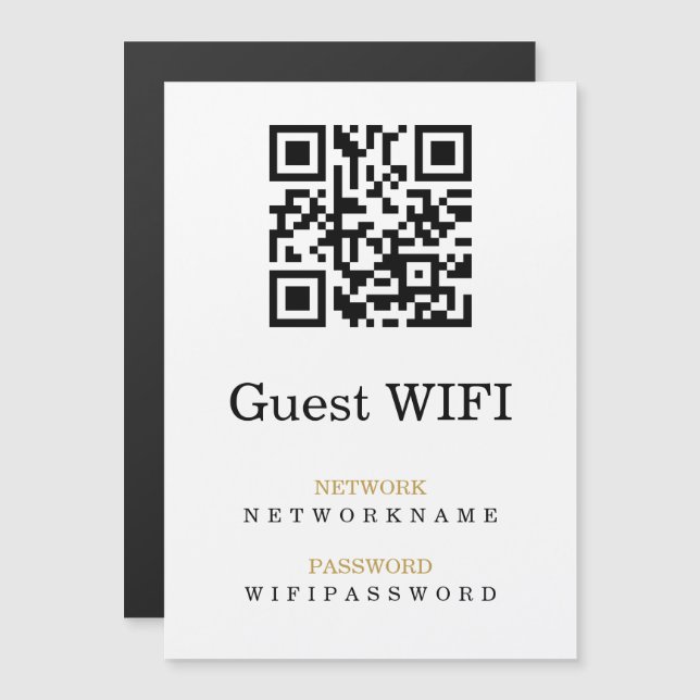 Contraseña Wifi y código QR personalizado de red (Anverso/Reverso)