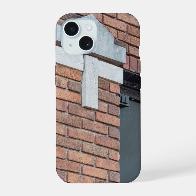 Contraste urbano: Piedra blanca sobre ladrillos ro (Reverso )