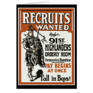 Contratación 91ª Highlanders Bagpiles WWI
