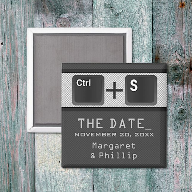 Control de clave de equipo Guardar el imán de fech (Gray Computer Key Control Save the Date Magnet)