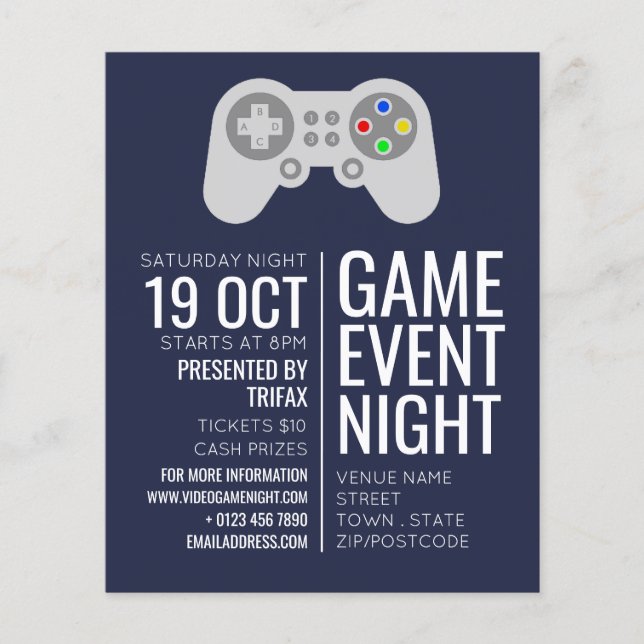 Controlador de juegos, publicidad de eventos de vi (Frente)