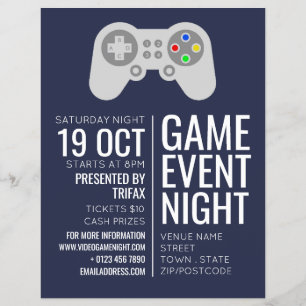 Controlador de juegos, publicidad de eventos de vi