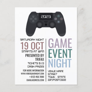 Controlador de juegos, publicidad de eventos de vi