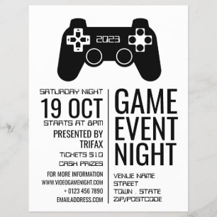 Controlador de juegos, publicidad de eventos de vi